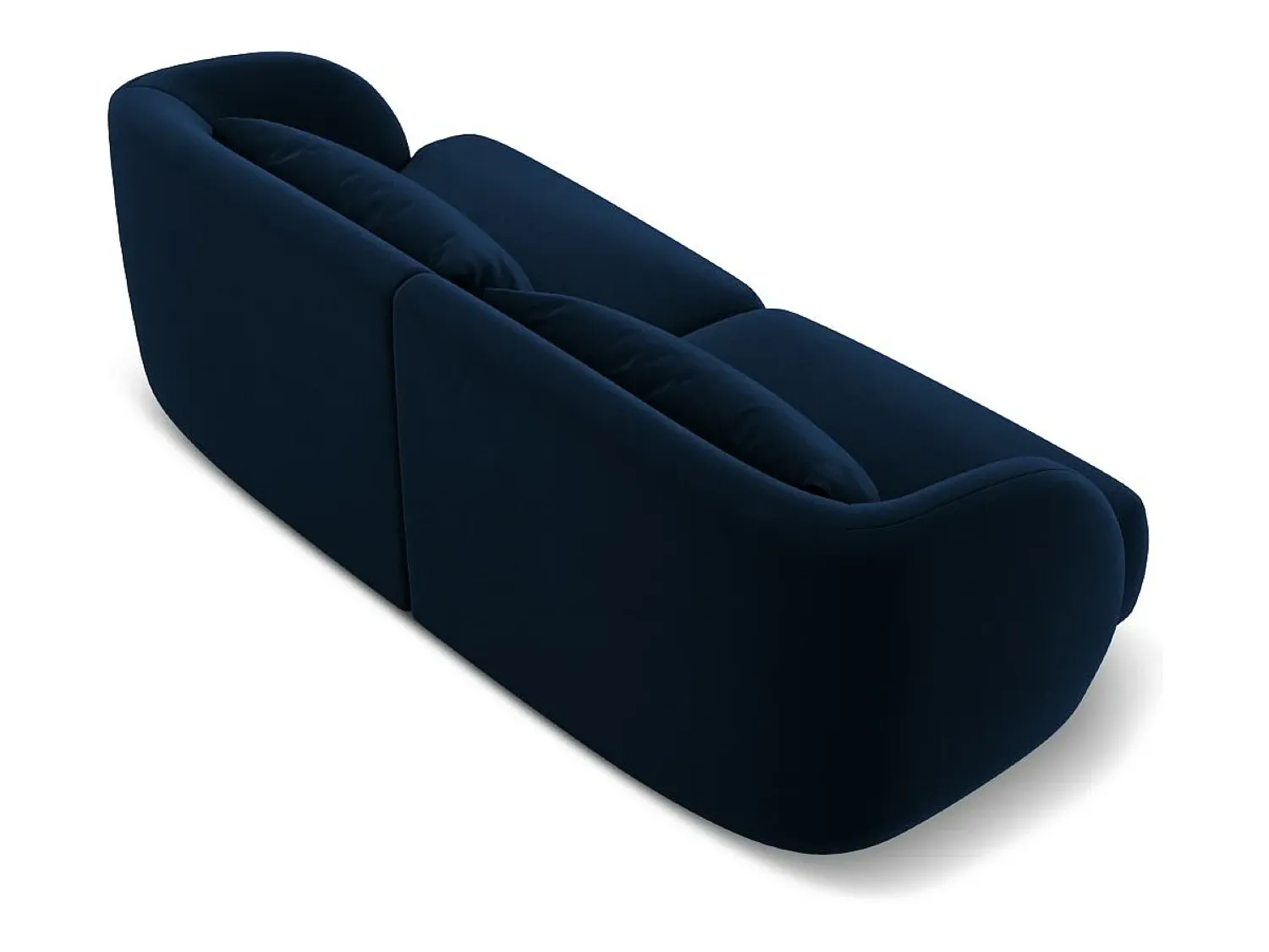 Sofá*Cosmopolitan Design - Sofá "Tulum" 2 lugares em veludo azul real - 180x90x70cm Azul escuro