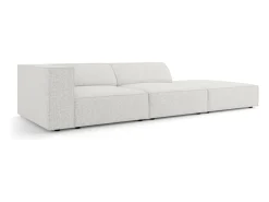 Sofá*Cosmopolitan Design - Sofá direito "Arendal" 4 lugares em tecido chenille cinza claro - 262x102x70cm Cinzento claro