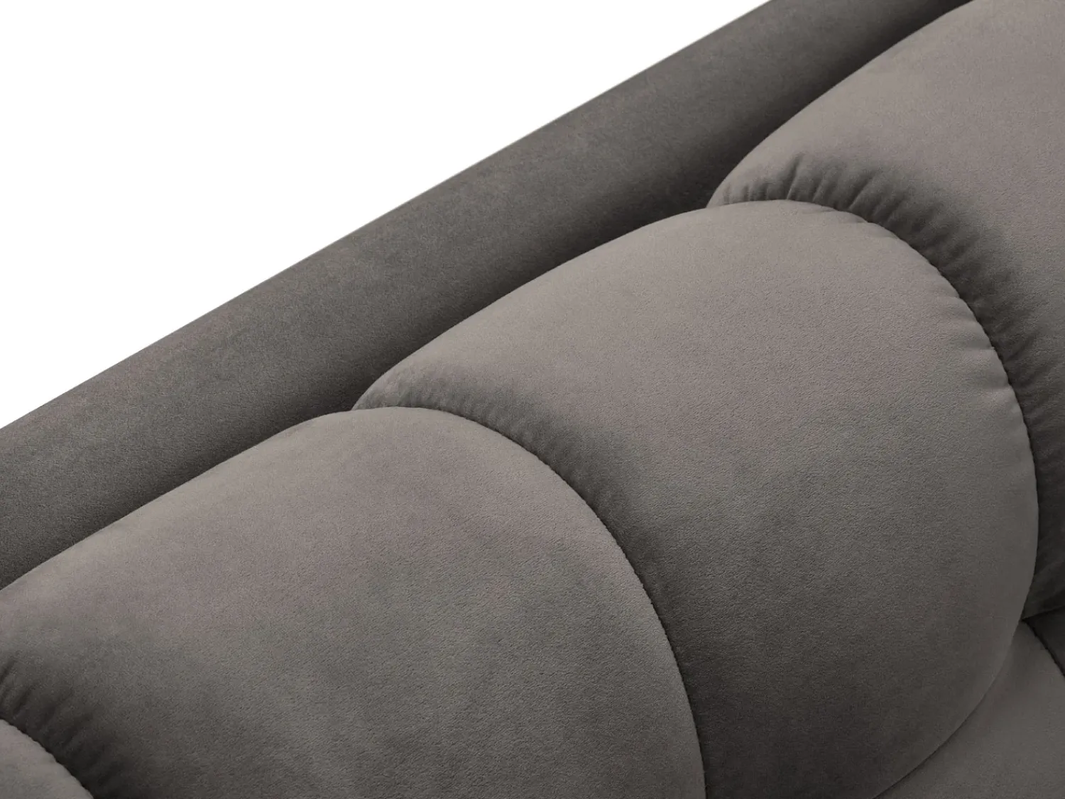 Cosmopolitan Design - Sofá panorâmico "Bali" 7 lugares em veludo cinza claro - 383x185x75cm^ Sofá