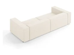 Sofá|Cosmopolitan Design - Sofá "Arendal" 4 lugares em tecido chenille claro - 244x102x70cm Bege