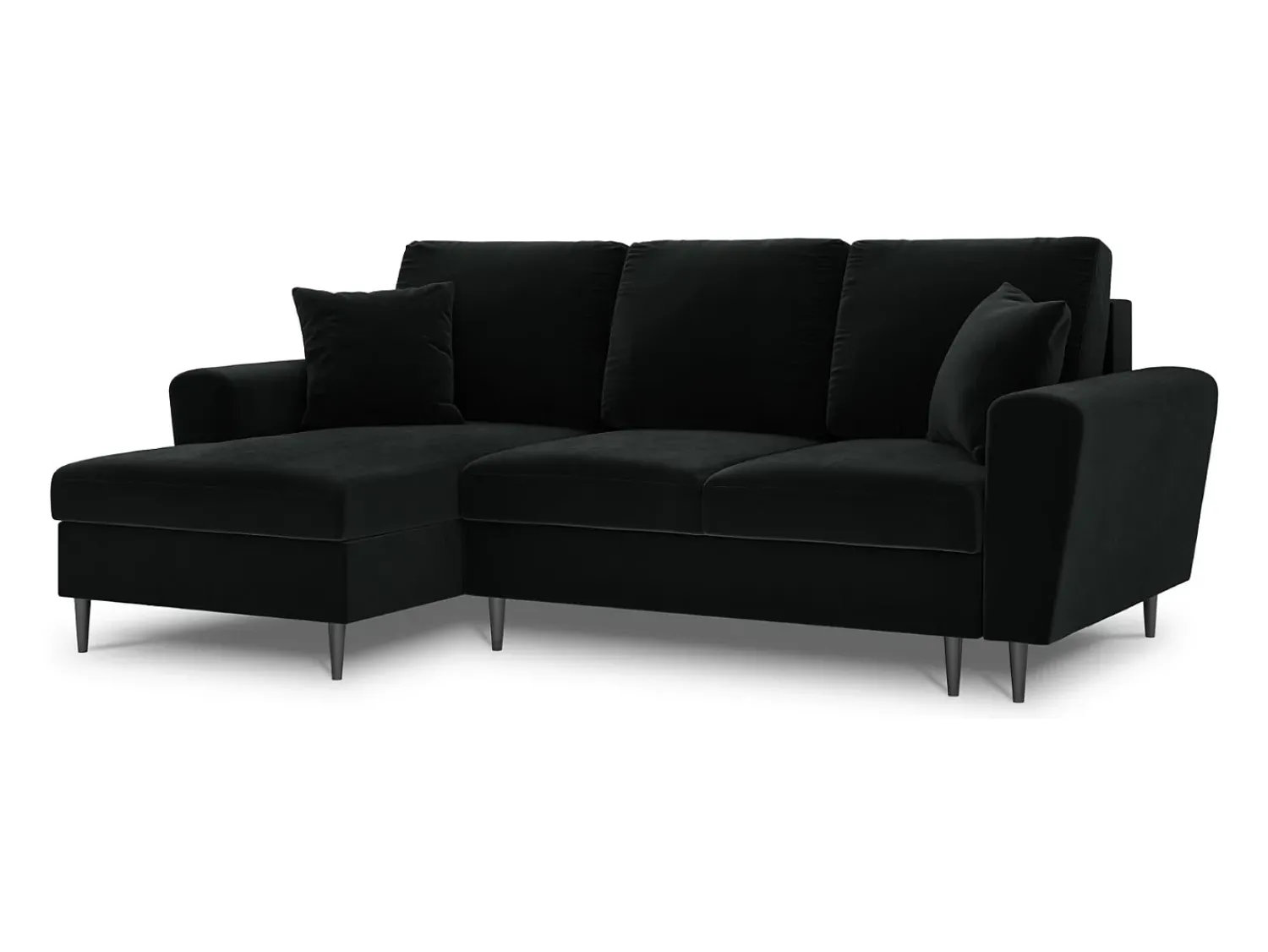 Cosmopolitan Design - Sofá convertível de canto esquerdo com caixa de arrumação "Kyoto" 4 lugares em veludo - 241x145x88cm^ Sofá