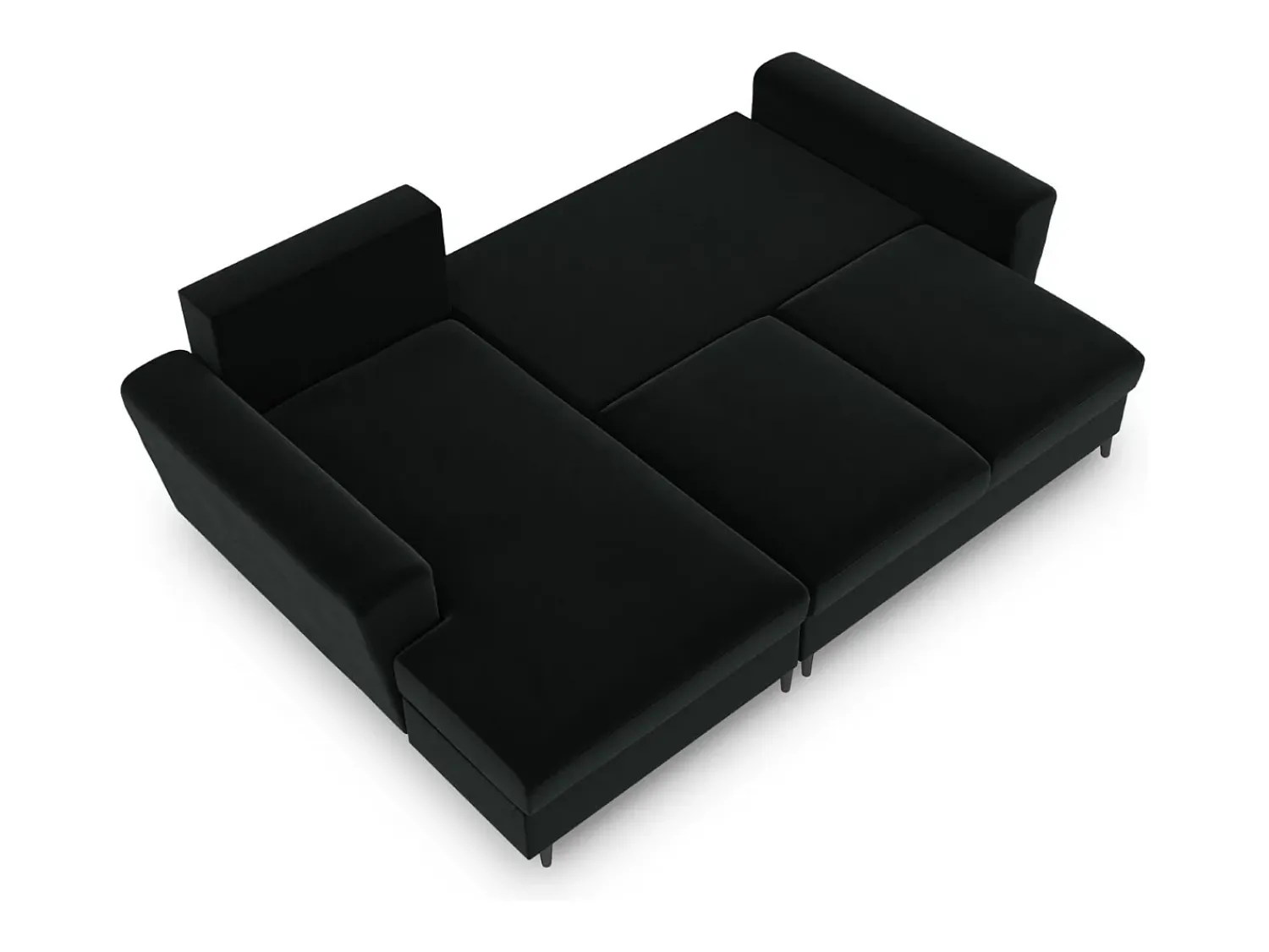 Cosmopolitan Design - Sofá convertível de canto esquerdo com caixa de arrumação "Kyoto" 4 lugares em veludo - 241x145x88cm^ Sofá