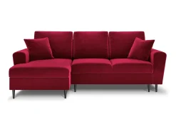 Cosmopolitan Design - Sofá convertível de canto esquerdo com caixa de arrumação "Kyoto" 4 lugares em veludo - 241x145x88cm^ Sofá