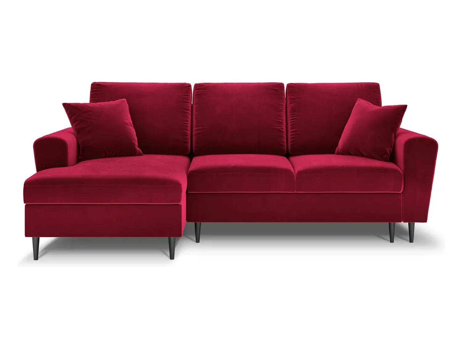 Cosmopolitan Design - Sofá convertível de canto esquerdo com caixa de arrumação "Kyoto" 4 lugares em veludo - 241x145x88cm^ Sofá