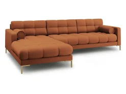 Sofá|Cosmopolitan Design - Sofá de canto esquerdo "Bali" 5 lugares em tecido estrutural tijolo - 293x185x75cm Terracota