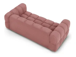 New Cosmopolitan Design - Sofá "Sky" 3 lugares em veludo salmão - 214x102x75cm Rosa claro