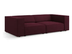 Cosmopolitan Design - Sofá "Arendal" 3 lugares em tecido chenille com efeito canelado rubi - 204x102x70cm^ Sofá
