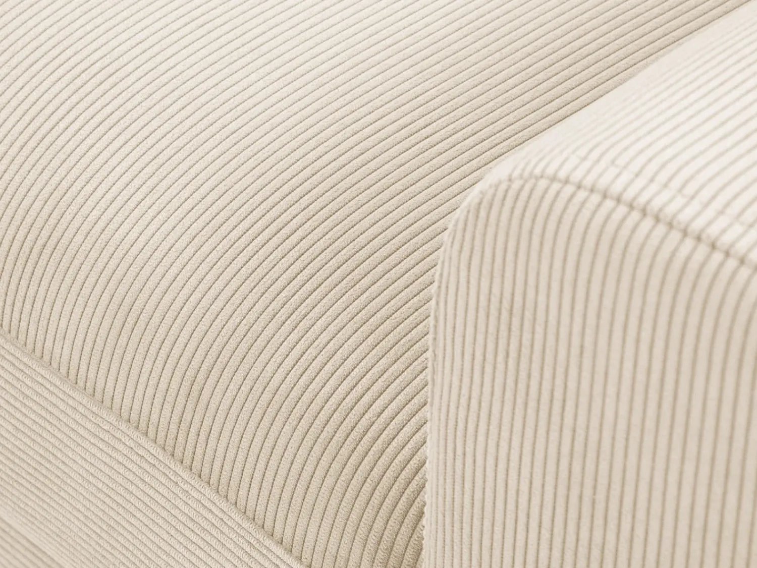 Sofá*Cosmopolitan Design - Sofá convertível de canto esquerdo com caixa de arrumação "Kyoto" 4 lugares em veludo cotelê - 241x145x88cm Bege