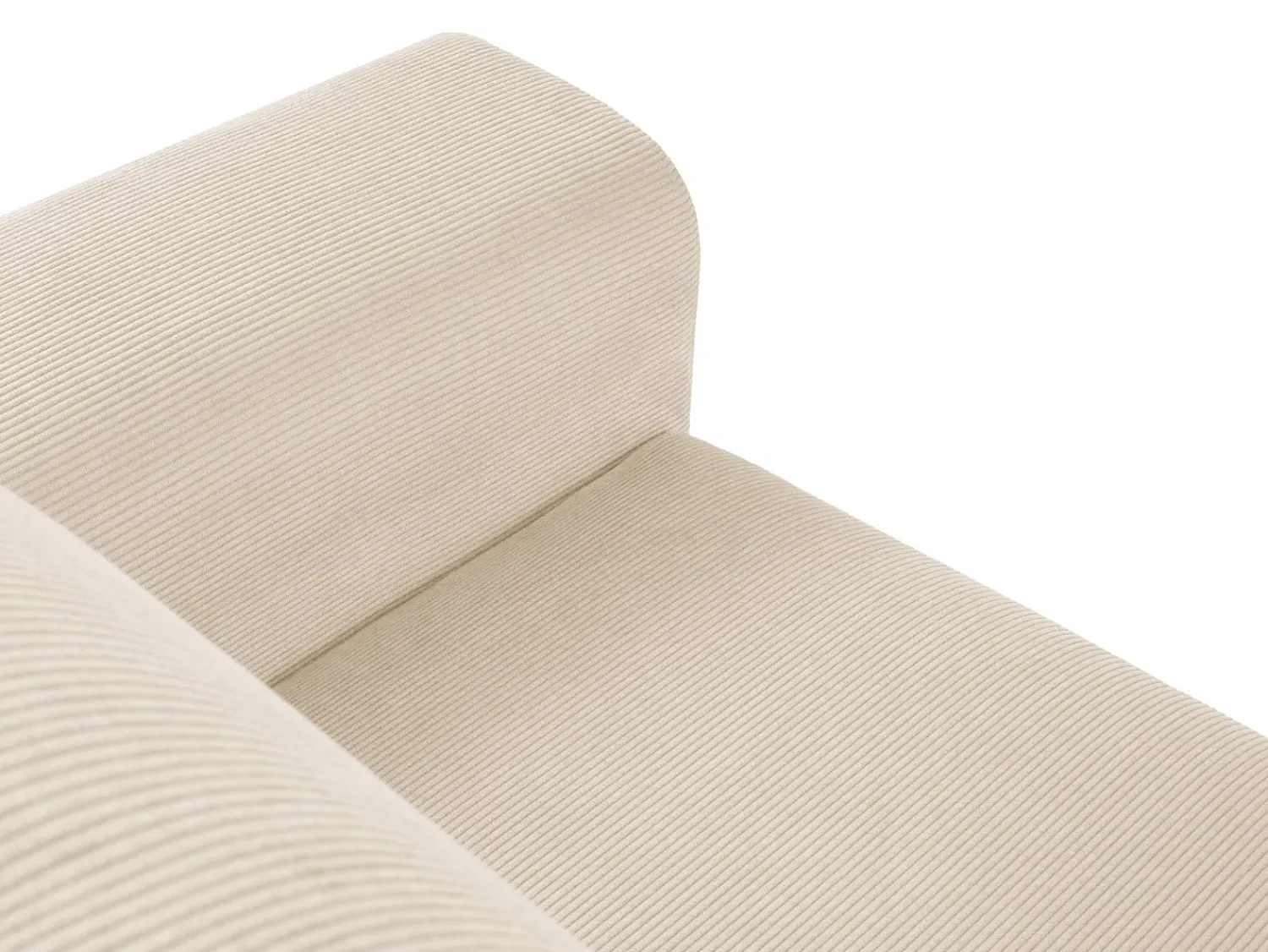 Sofá*Cosmopolitan Design - Sofá convertível de canto esquerdo com caixa de arrumação "Kyoto" 4 lugares em veludo cotelê - 241x145x88cm Bege