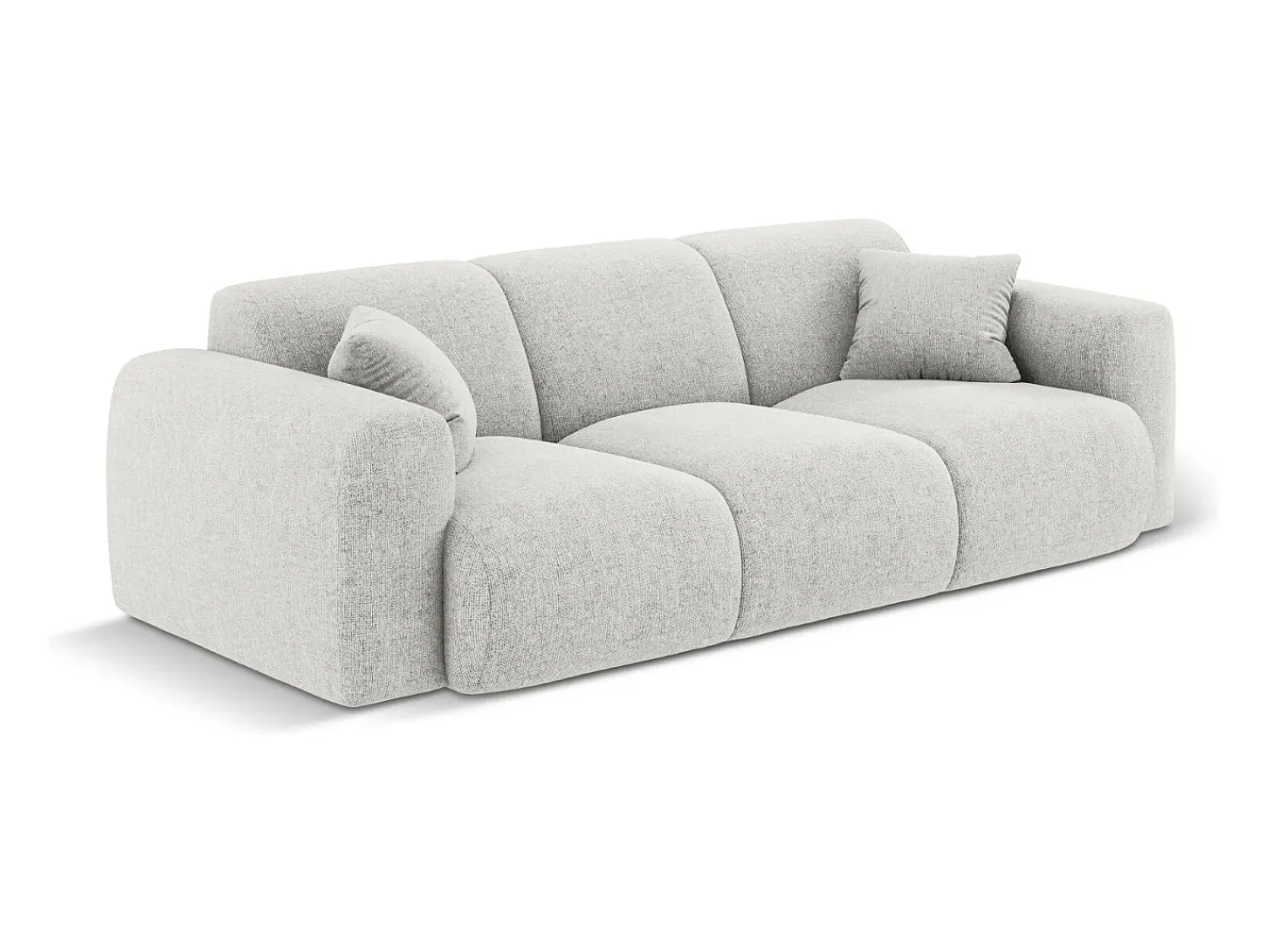 Sofá|Cosmopolitan Design - Sofá "Nolio" 3 lugares em tecido chenille cinza claro - 235x95x72cm Cinzento claro