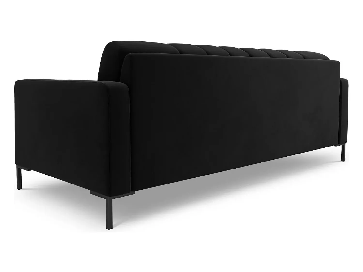 Sofá|Cosmopolitan Design - Sofá "Bali" 4 lugares em veludo - 217x92x75cm Preto