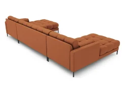 Sale Cosmopolitan Design - Sofá panorâmico "Bali" 7 lugares em tecido estrutural tijolo - 383x185x75cm Terracota