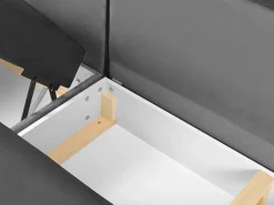 Cosmopolitan Design - Sofá panorâmico convertível em linha reta com caixa de arrumação