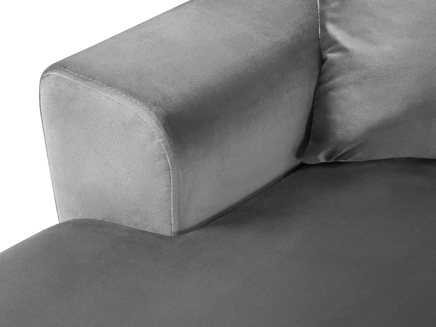Cosmopolitan Design - Sofá panorâmico convertível em linha reta com caixa de arrumação "Kyoto" 7 lugares em veludo cinza claro - 313x194x88cm^ Sofá
