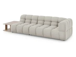 Sofá*Cosmopolitan Design - Sofá modular virado para a esquerda "Sky" 4 lugares em veludo claro - 297x102x75cm Bege