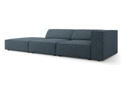 Cosmopolitan Design - Sofá esquerdo "Arendal" 4 lugares em tecido chenille azul real - 262x102x70cm^ Sofá