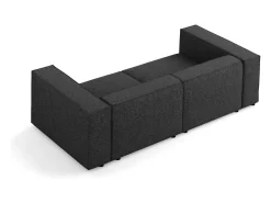 Best Cosmopolitan Design - Sofá "Arendal" 3 lugares em tecido chenille - 204x102x70cm Preto