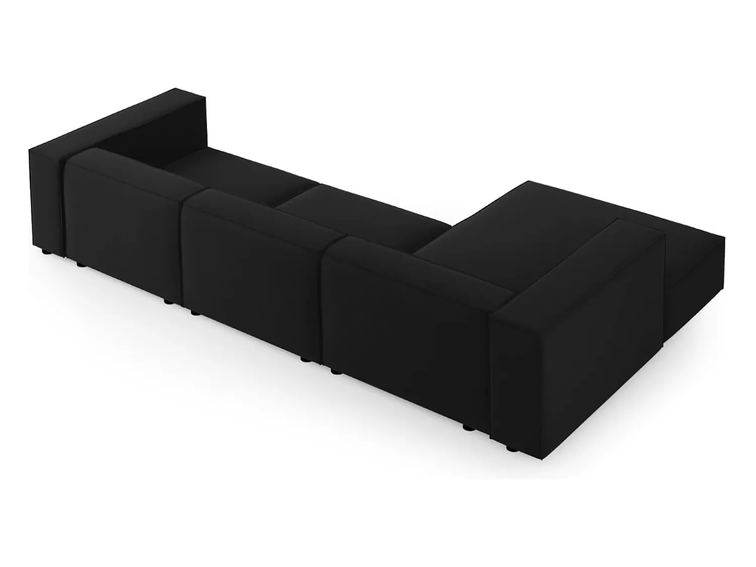 Cosmopolitan Design - Sofá de canto esquerdo "Arendal" 4 lugares em veludo - 284x166x70cm^ Sofá