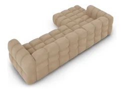 Sale Cosmopolitan Design - Sofá modular de canto esquerdo "Sky" 4 lugares em veludo areia - 300x162x75cm Camel