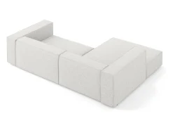 Sofá*Cosmopolitan Design - Sofá de canto esquerdo "Arendal" 3 lugares em tecido chenille cinza claro - 224x166x70cm Cinzento claro