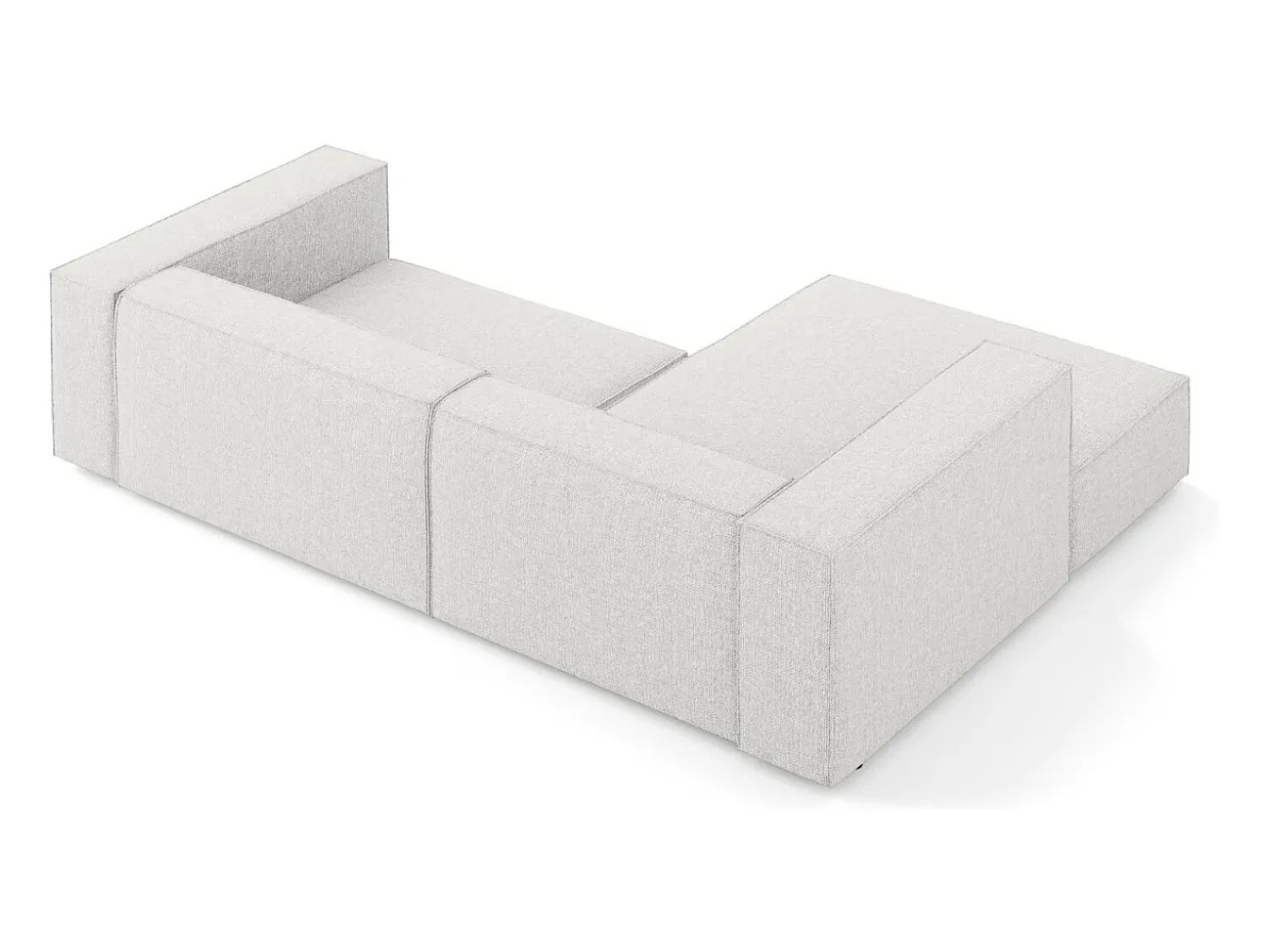 Sofá*Cosmopolitan Design - Sofá de canto esquerdo "Arendal" 3 lugares em tecido chenille cinza claro - 224x166x70cm Cinzento claro