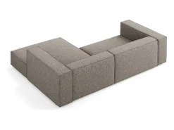 Cosmopolitan Design - Sofá de canto direito "Arendal" 3 lugares em tecido chenille cinza - 224x166x70cm^ Sofá