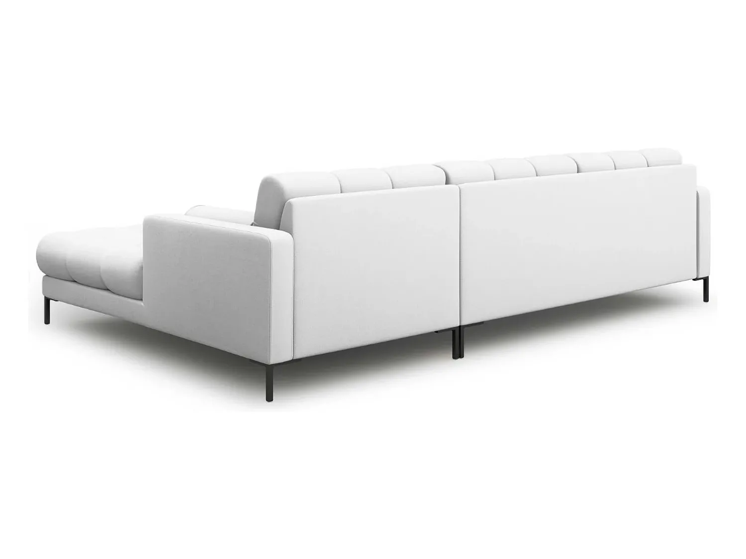 Outlet Cosmopolitan Design - Sofá de canto direito "Bali" 5 lugares em tecido estrutural cinza claro - 293x185x75cm Cinzento claro
