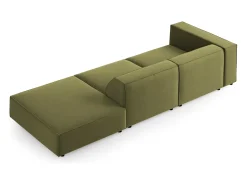 Sofá*Cosmopolitan Design - Sofá direito "Arendal" 4 lugares em veludo - 262x102x70cm Verde claro