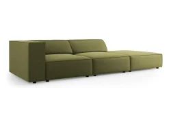 Sofá*Cosmopolitan Design - Sofá direito "Arendal" 4 lugares em veludo - 262x102x70cm Verde claro