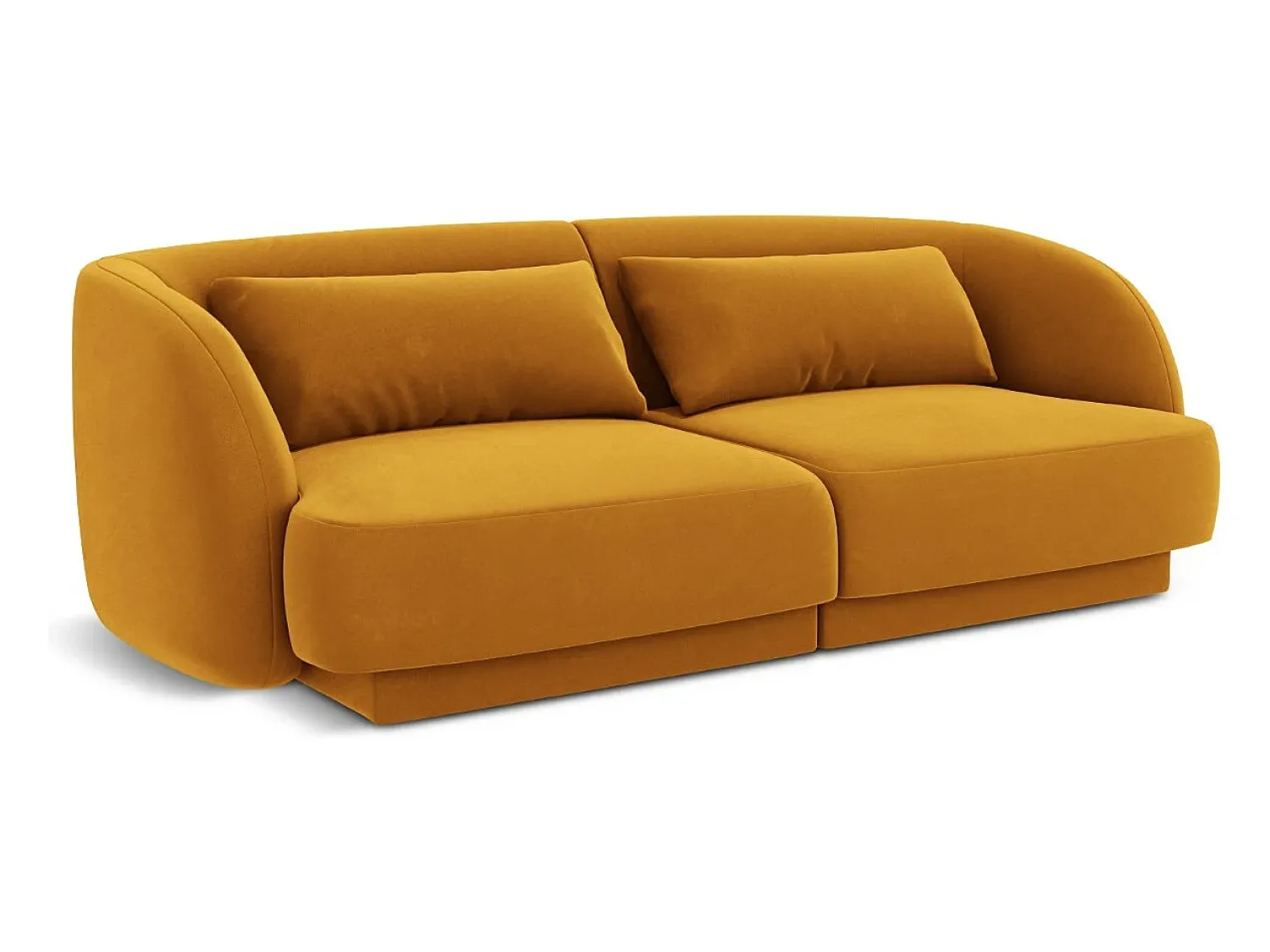 New Cosmopolitan Design - Sofá "Tulum" 2 lugares em veludo - 180x90x70cm Amarelo