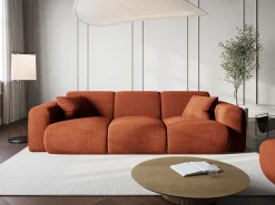 Sofá|Cosmopolitan Design - Sofá "Nolio" 3 lugares em tecido chenille - 235x95x72cm Terracota