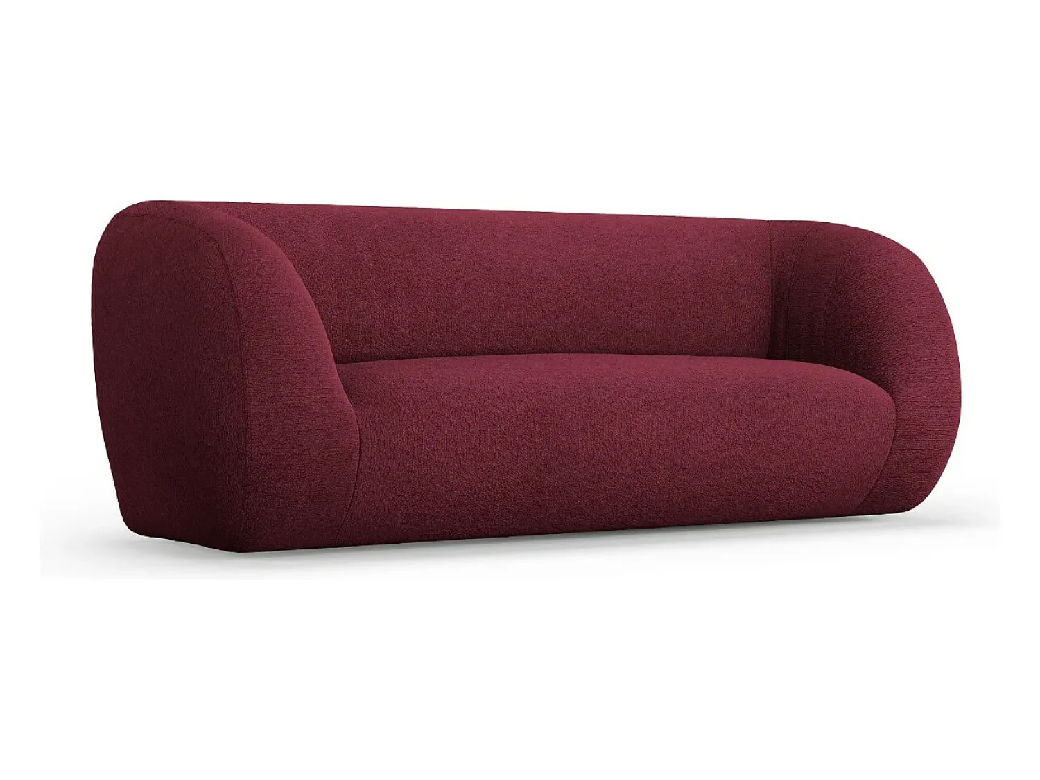 Sofá*Cosmopolitan Design - Sofá "Essen" 2 lugares em tecido bouclé - 210x95x86cm Bordeaux