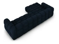 Sofá|Cosmopolitan Design - Sofá modular de canto esquerdo "Sky" 4 lugares em veludo azul real - 300x162x75cm Azul escuro