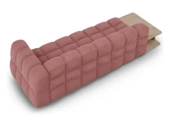 Sofá|Cosmopolitan Design - Sofá modular virado para a esquerda "Sky" 4 lugares em veludo salmão - 297x102x75cm Rosa claro