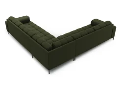 Sofá|Cosmopolitan Design - Sofá de canto simétrico "Bali" 6 lugares em tecido estrutural - 256x256x75cm Verde
