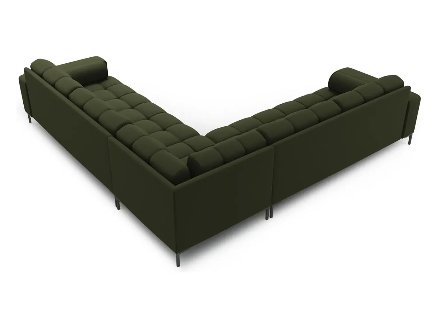 Sofá|Cosmopolitan Design - Sofá de canto simétrico "Bali" 6 lugares em tecido estrutural - 256x256x75cm Verde