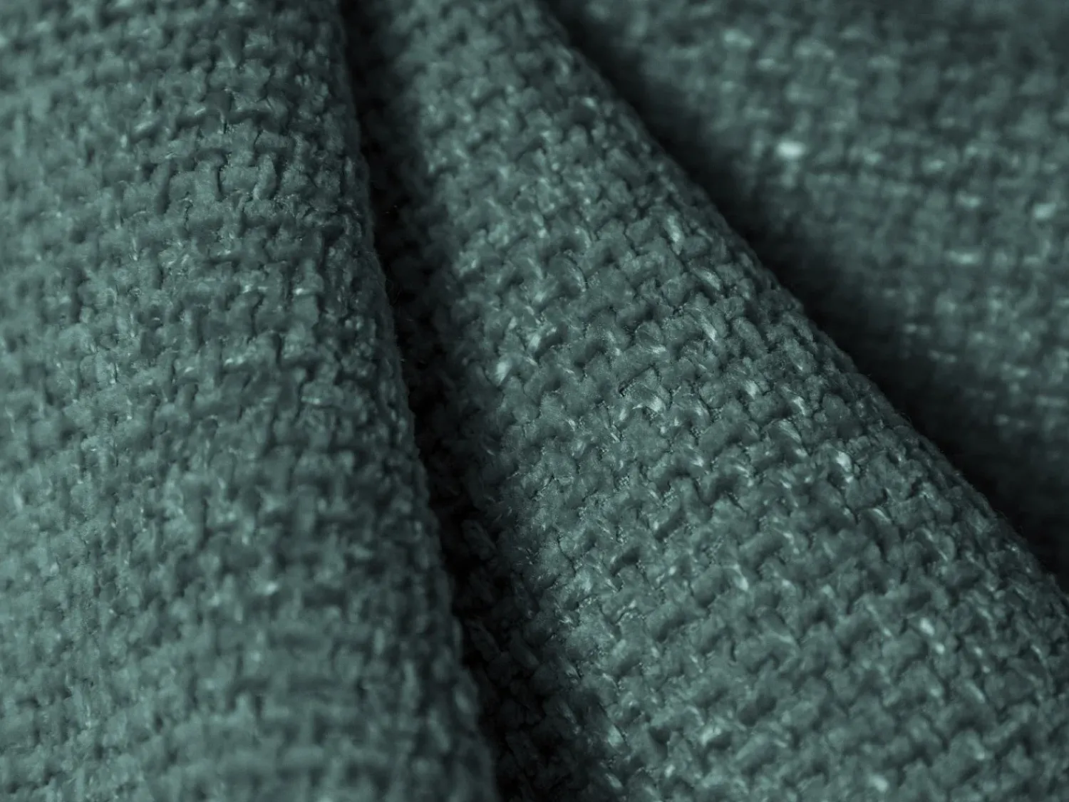 Cosmopolitan Design - Sofá "Arendal" 3 lugares em tecido chenille petróleo - 204x102x70cm^ Sofá