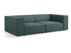 Cosmopolitan Design - Sofá "Arendal" 3 lugares em tecido chenille petróleo - 204x102x70cm^ Sofá