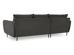 Sofá*Cosmopolitan Design - Sofá de canto esquerdo "Vienna" 5 lugares em veludo cinza escuro - 255x170x95cm Cinza antracite