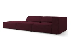 Sofá*Cosmopolitan Design - Sofá esquerdo "Arendal" 4 lugares em tecido chenille com efeito canelado rubi - 262x102x70cm Vermelho