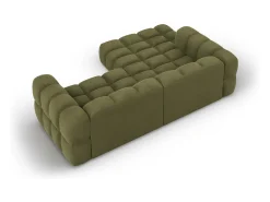 Discount Cosmopolitan Design - Sofá modular de canto esquerdo "Sky" 3 lugares em veludo - 244x162x75cm Verde claro
