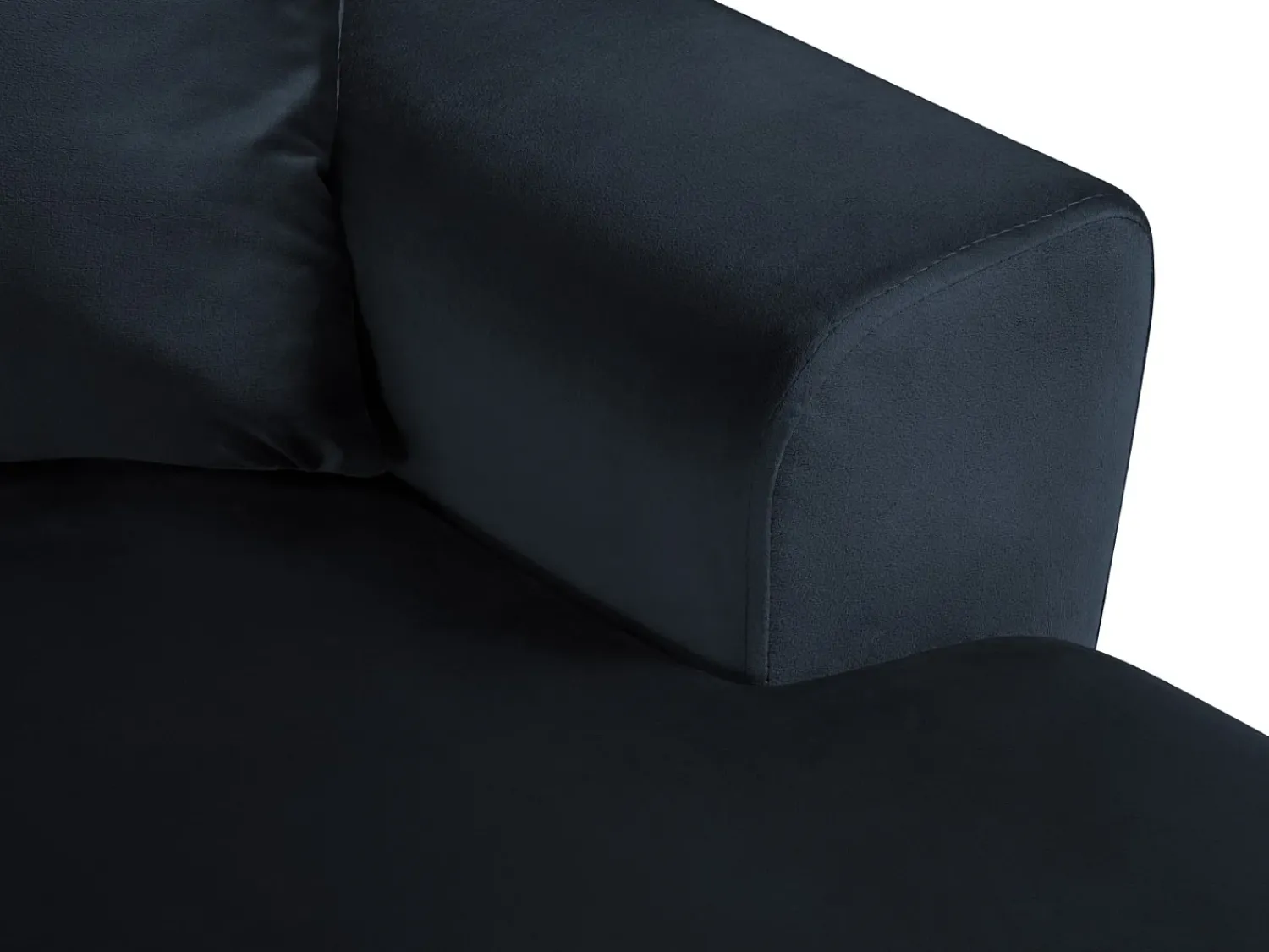 Sofá|Cosmopolitan Design - Sofá panorâmico convertível esquerdo com caixa de arrumação "Kyoto" 7 lugares em veludo - 313x194x88cm Azul escuro