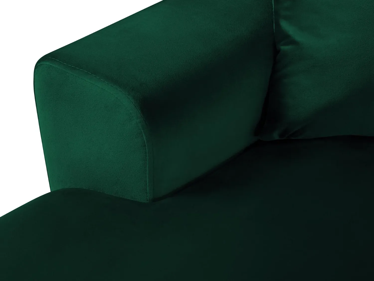 Cosmopolitan Design - Sofá panorâmico convertível em linha reta com caixa de arrumação "Kyoto" 7 lugares em veludo verde garrafa - 313x194x88cm^ Sofá