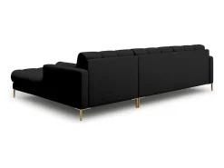 Sofá*Cosmopolitan Design - Sofá de canto direito "Bali" 5 lugares em tecido estrutural - 293x185x75cm Preto