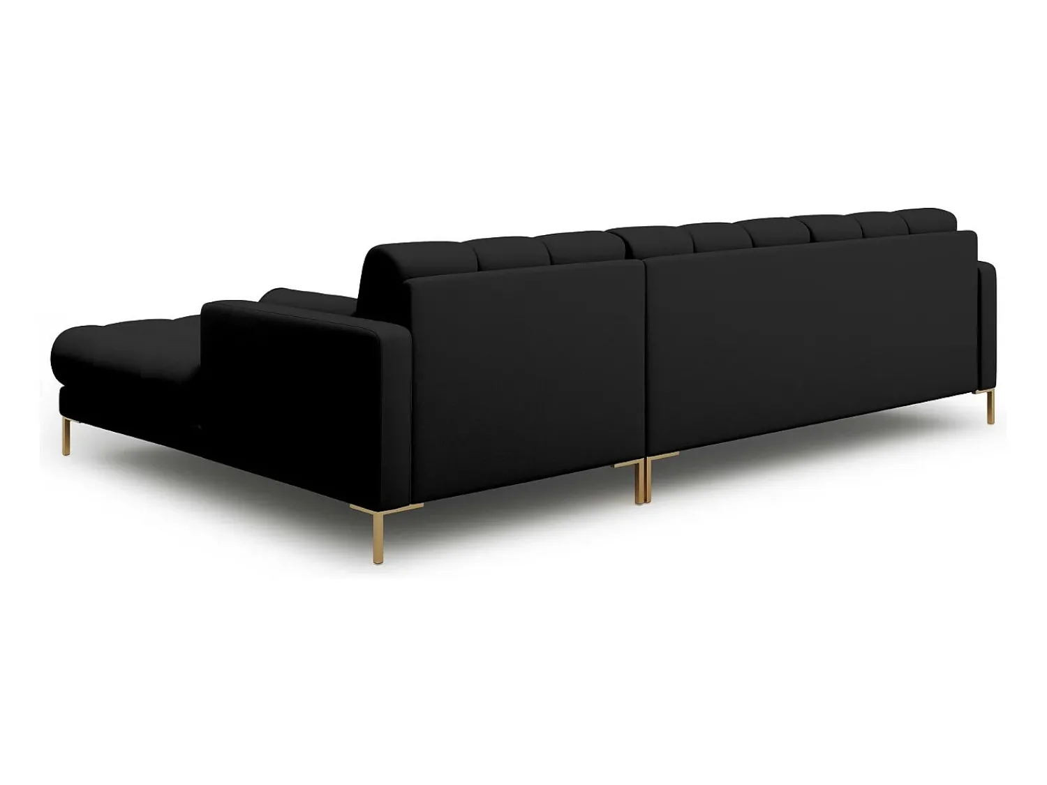 Sofá*Cosmopolitan Design - Sofá de canto direito "Bali" 5 lugares em tecido estrutural - 293x185x75cm Preto