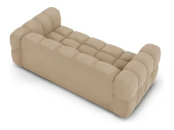 Cosmopolitan Design - Sofá "Sky" 3 lugares em veludo areia - 214x102x75cm^ Sofá