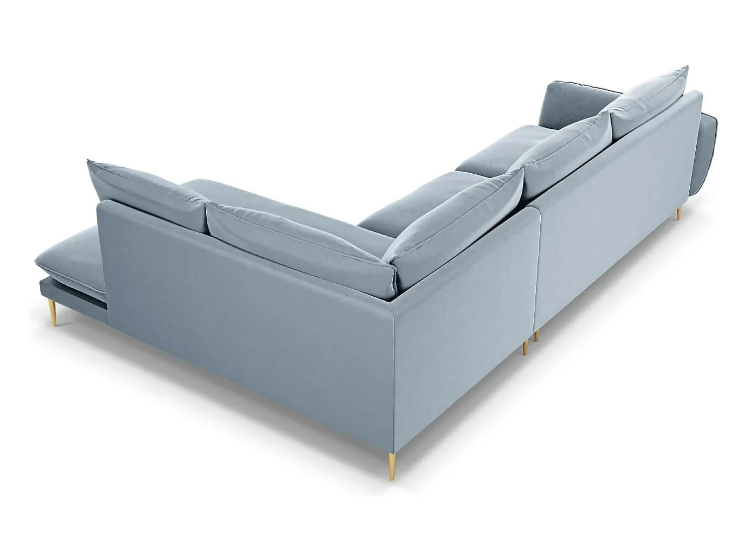 Cosmopolitan Design - Sofá de canto direito "Vienna" 6 lugares em veludo - 275x185x95cm^ Sofá