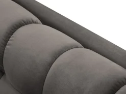 Cosmopolitan Design - Sofá de canto direito "Bali" 5 lugares em veludo cinza claro - 293x185x75cm Cinzento claro