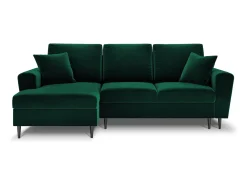 Sofá|Cosmopolitan Design - Sofá convertível de canto esquerdo com caixa de arrumação "Kyoto" 4 lugares em veludo verde garrafa - 241x145x88cm Verde pinho