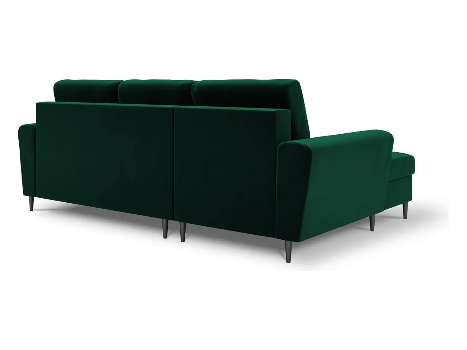 Sofá|Cosmopolitan Design - Sofá convertível de canto esquerdo com caixa de arrumação "Kyoto" 4 lugares em veludo verde garrafa - 241x145x88cm Verde pinho